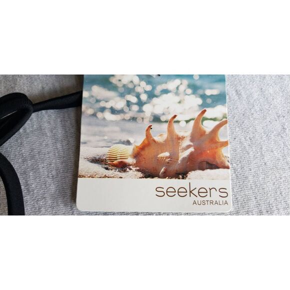 SEEKERS AUSTRALIA BLACK WHITE GOLD ANIMAL PRINT BIKINI TOP NWT - Picture 7 of 10